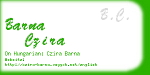 barna czira business card